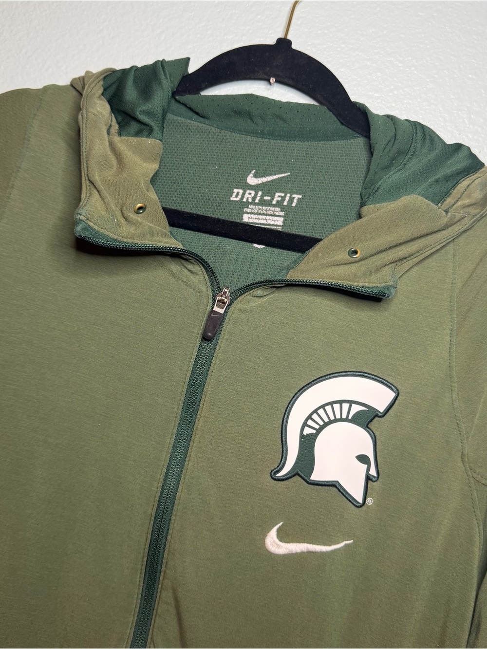 Nike Green Dri-FIT Michigan State Spartans Full-Zip Hoodie